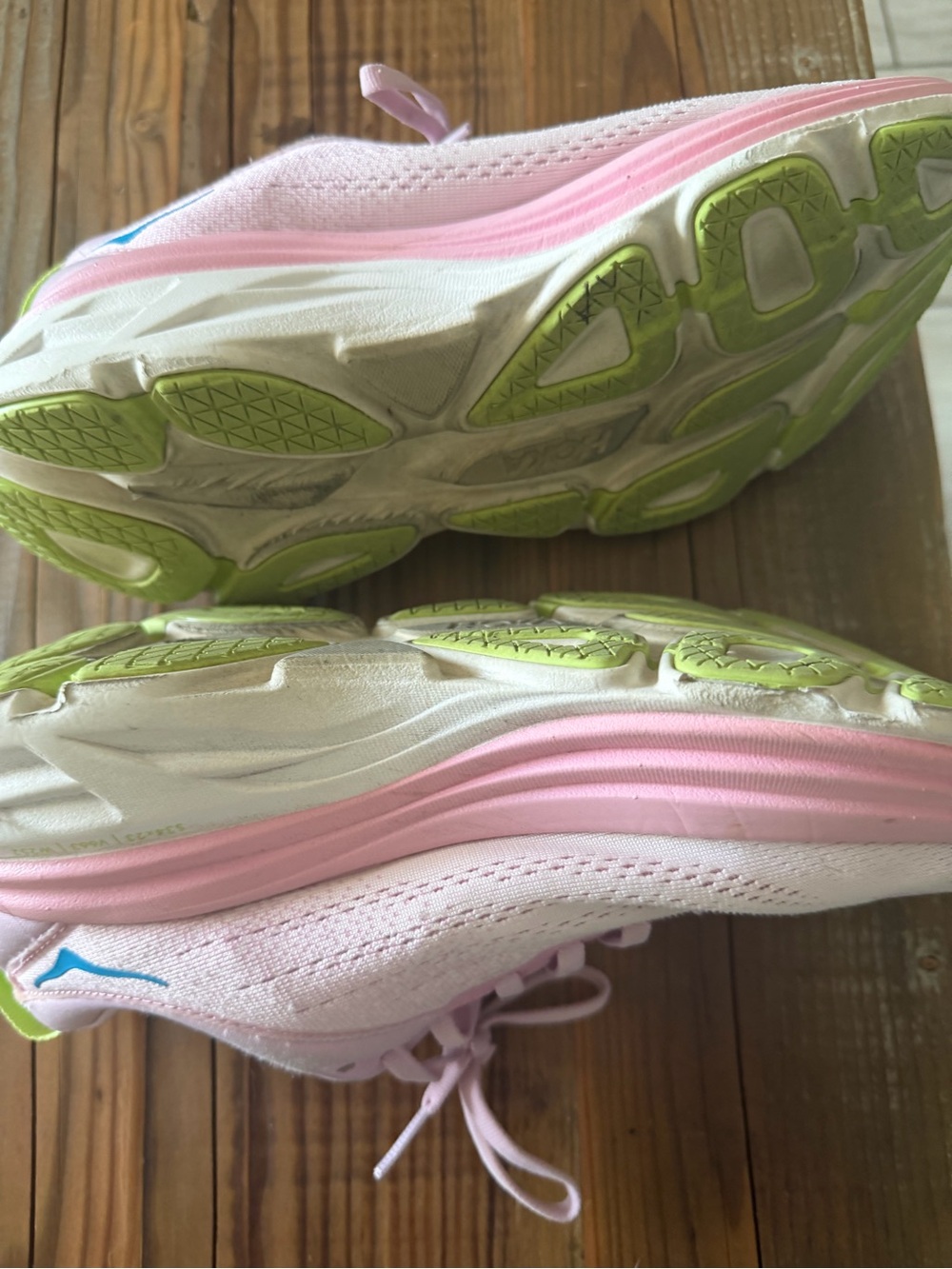 Hoka Women's Pink Athletic Running Shoe with Blue Logo - Picture 7 of 7
